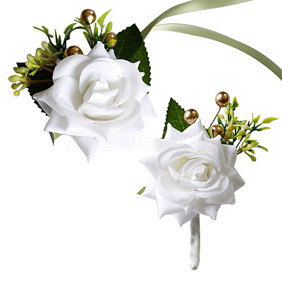 Wholesale CRASPIRE 2Pcs 2 Style Cloth Flower Boutonniere Brooch 