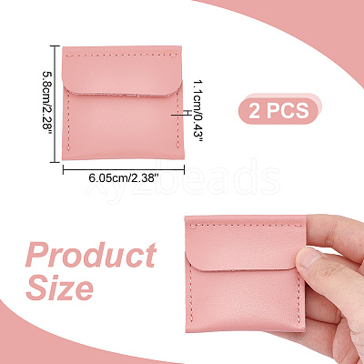 Rectangle PU Leather Ring Bags ABAG-WH0047-01B-1