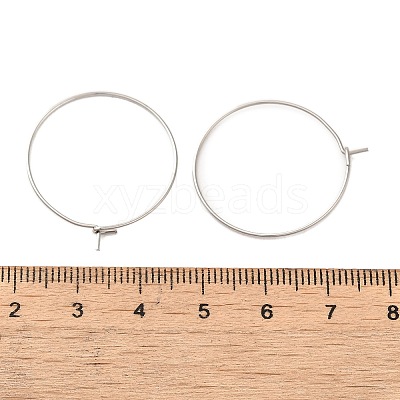 304 Stainless Steel Hoop Earrings Findings STAS-I120-60B-P-1