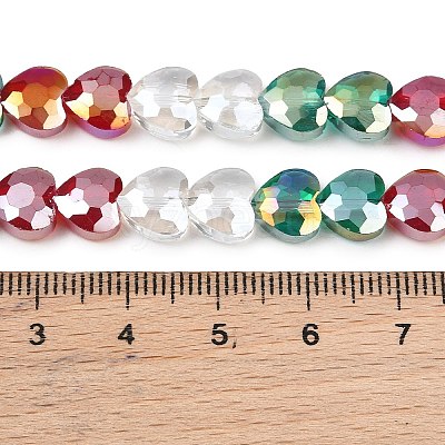 Electroplate Transparent Glass Beads Strands GL-CBADAFE-01F-1