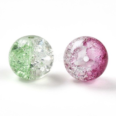 Baking Paint Transparent Crackle Glass Beads X1-DGLA-Q018-10mm-M01-1