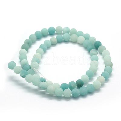 Natural Amazonite Bead Strands G-G684-03-6mm-1