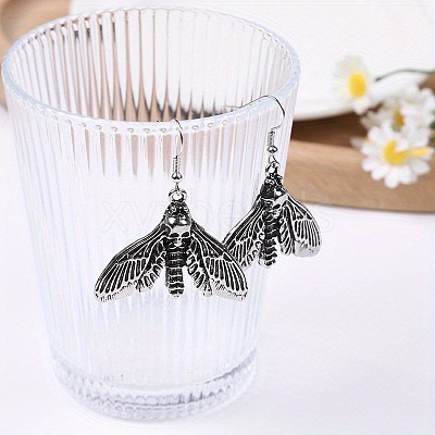 Alloy & Brass Moth Dangle Earrings for Women WG461A9-01-1