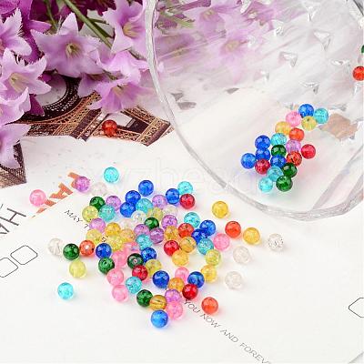 Mixed Crackle Glass Beads X-CCG-Q001-4mm-M-1