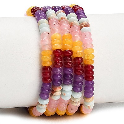 Gradient Color Natural Dyed White Jade & Synthetic Shoushan Stone Beads Strands GG-CBA1E0E-01F-1