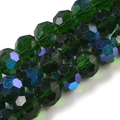 Electroplate Transparent Glass Beads Strands EGLA-A035-T10mm-L10-1
