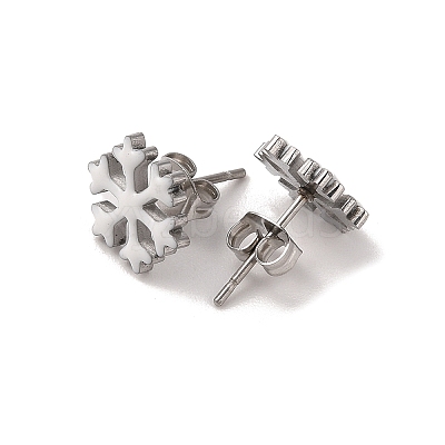 3 Pairs 3 Styles Christmas 304 Stainless Steel Hoop & Studs Earrings Set for Women EJEW-K279-12E-P-1