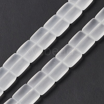 Transparent Frosted Glass Beads Strands FGLA-S001-01G-1