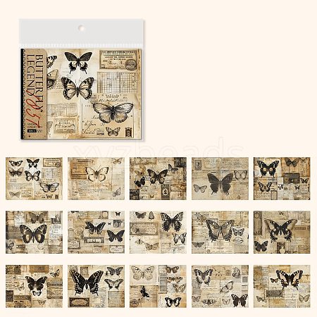 3 Styles Retro Sealing Stickers with Butterfly and Mushrooms DIY-Z038-09A-1