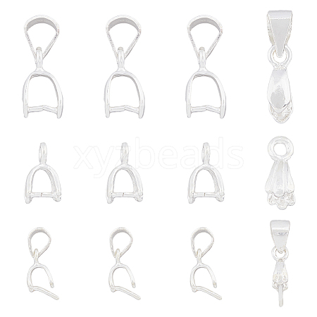 DICOSMETIC 12Pcs 3 Styles 925 Sterling Silver Pendant Bails STER-DC0001-12-1