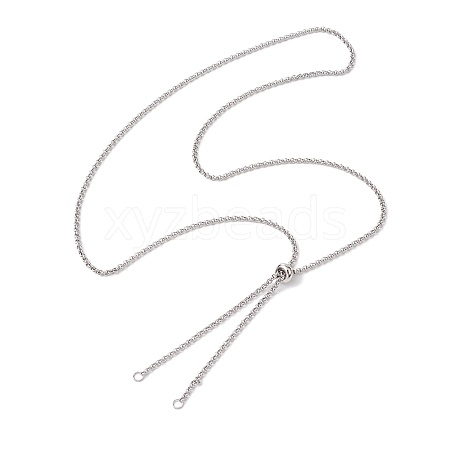 304 Stainless Steel Slider Necklace Makings AJEW-JB01259-02-1