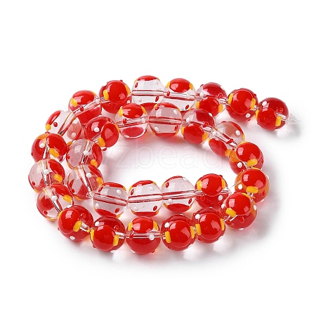 Chinese Style Transparent Glass Enamel Beads Strands GLAA-G107-05B-1