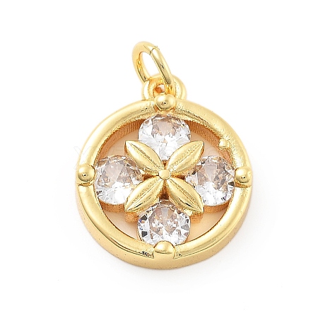 Real 18K Gold Plated Brass Glass Pendants KK-L209-098G-1