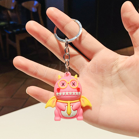 Cute Cartoon Silicone Dinosaur Pendant Keychain WG63499-03-1