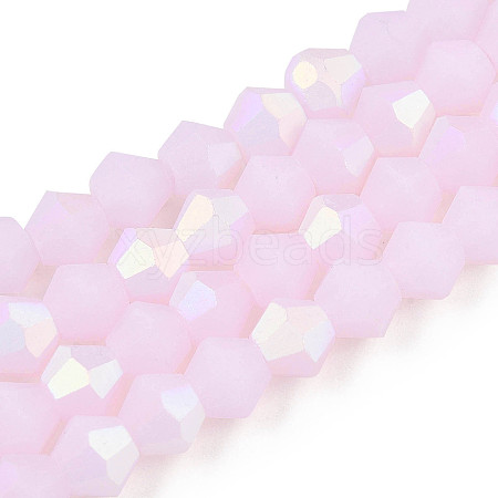 Imitation Jade Bicone Frosted Glass Bead Strands LS-EGLA-A039-J2mm-MB02-1