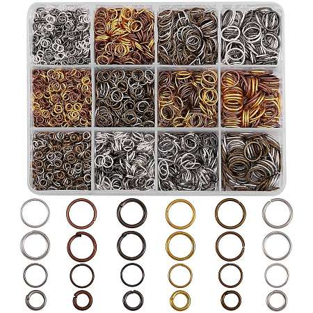 3870Pcs 24 Style Iron Open Jump Rings IFIN-SZ0001-30-1