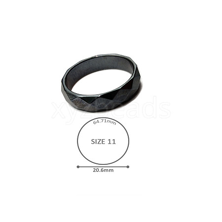 Synthetic Hematite Plain Band Rings BK4832-34-1