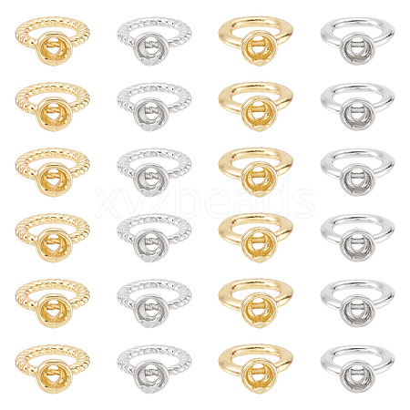 40Pcs 4 Styles Brass Ring Charm Connectors KK-TA0008-86-1