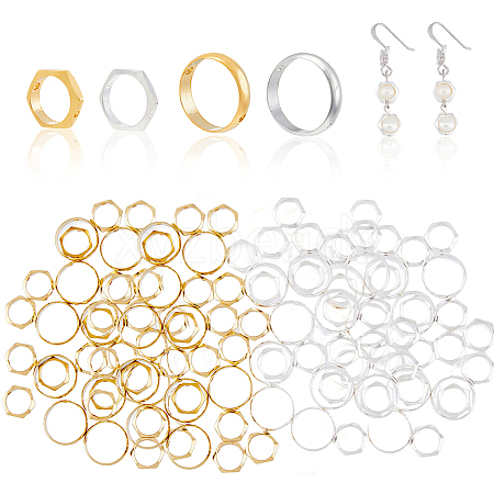 60Pcs 4 Style Brass Beads Frames KK-FH0005-31-1