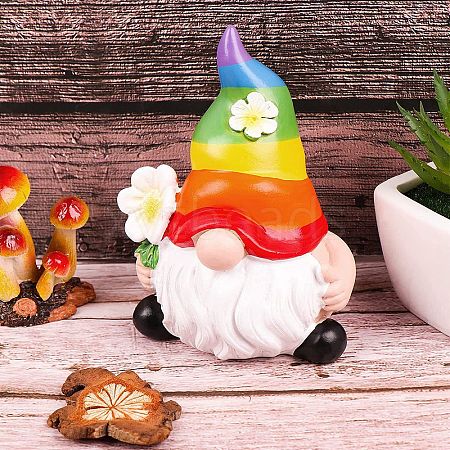 Cross-Border Garden Gnome Magic Elf Garden Decoration Faceless Dwarf Holding Flower Pixie Resin Craft PW-WG2E0B9-01-1