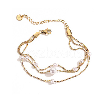 Stainless Steel Multi-strand Bracelets for Women PW-WG1B058-01-1