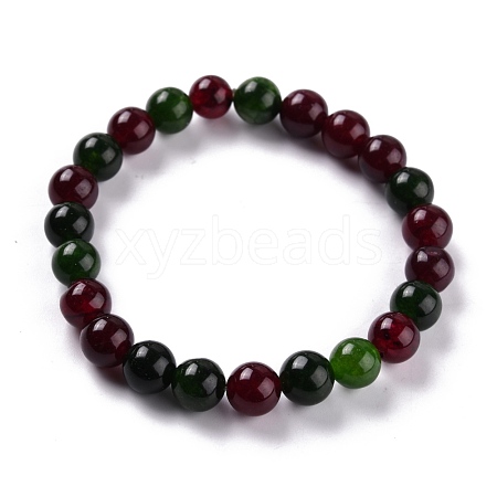 Dyed Natural Jade Beads Stretch Bracelets BJEW-J183-B-06-1