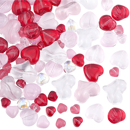 100Pcs 5 Styles Transparent Glass Beads GLAA-SC0003-14-1