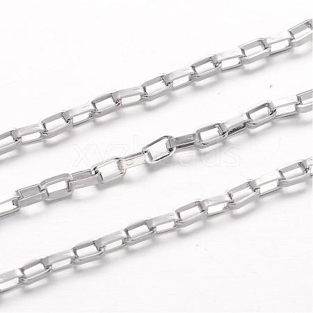 Tarnish Resistant 304 Stainless Steel Box Chains CHS-K004-02P-0.8mm-1