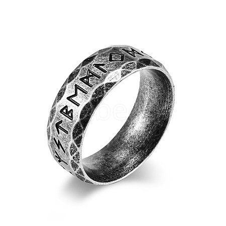 Viking Word Pattern 304 Stainless Steel Finger Rings for Men FS-WG08DAB-10-1