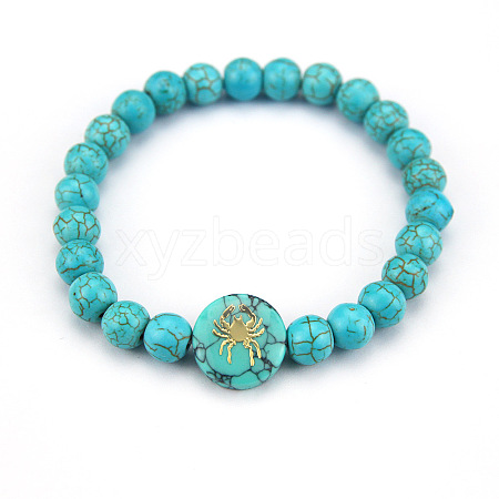 Minimalist European Style Constellation Synthetic Turquoise Beaded Stretch Bracelets for Women XC6059-9-1