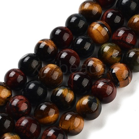 Natural Tiger Eye Beads Strands X-G-G448-8mm-21AB-1