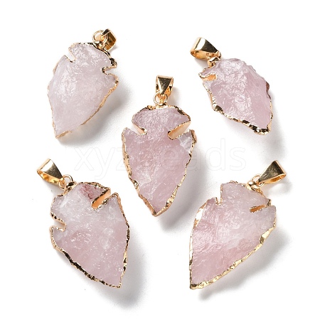 Raw Rough Natural Rose Quartz Pendants G-T073-23G-04-1