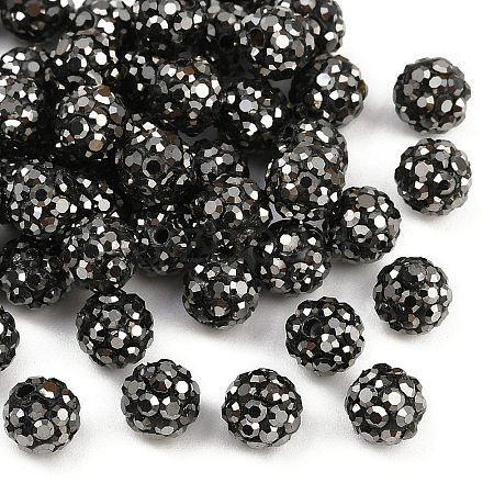 Polymer Clay Rhinestone Beads RB-H284-6MM-Half-1-1