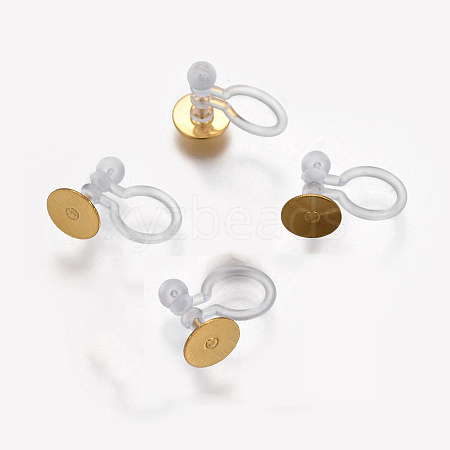 Stainless Steel Clip-on Earring Components STAS-WH0012-01G-1