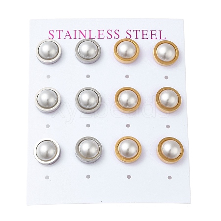 PVD Vacuum Plating 304 Stainless Steel Stud Earring EJEW-C099-02GP-1