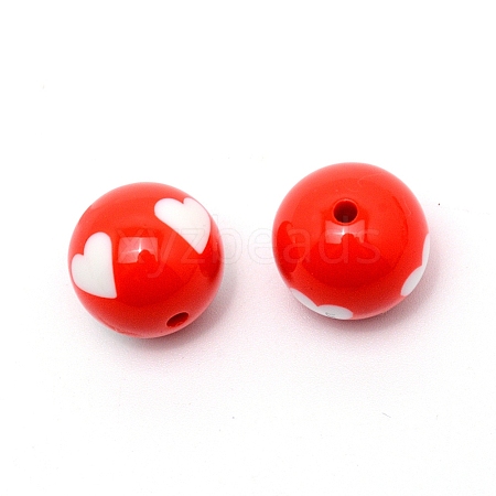 Opaque Acrylic Beads SACR-WH0002-12B-1