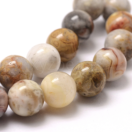 Natural Crazy Lace Agate Round Bead Strands G-E334-6mm-20-1