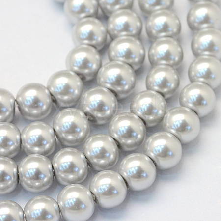 Baking Painted Pearlized Glass Pearl Round Bead Strands HY-Q003-10mm-62-1