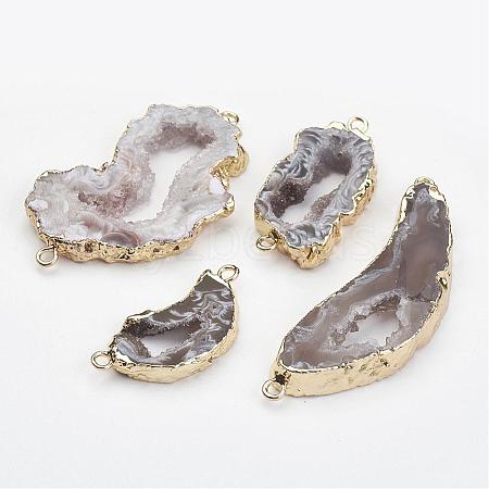 Natural Geode Agate Links connectors G-G950-05G-1