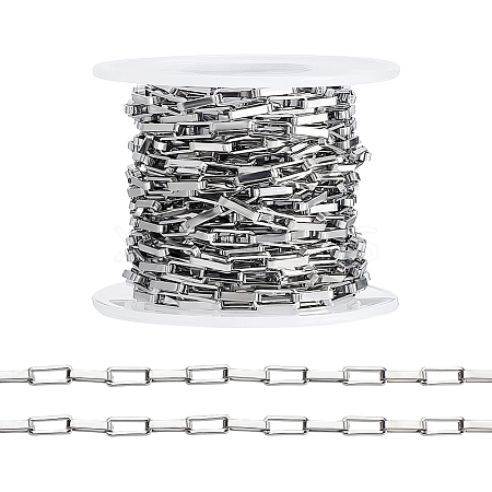 304 Stainless Steel Paperclip Chains CHS-WH0020-005P-1