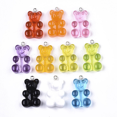 Transparent Resin Pendants CRES-N022-129-1