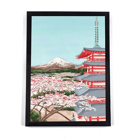 DIY 5D Fuji Mountain City Canvas Diamond Painting Kits DIY-C018-14-1