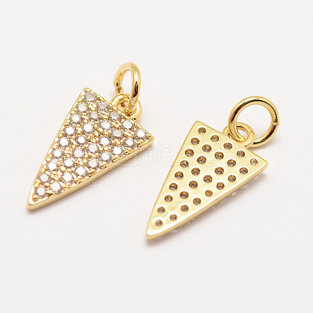 Brass Micro Pave Grade AAA Cubic Zirconia Charms X-ZIRC-G090-07G-NR-1