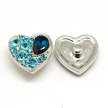 Alloy Rhinestone Buttons X-SNAP-A038-03P-NR-1