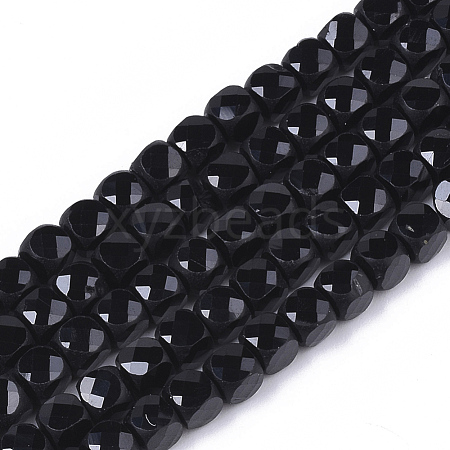 Natural Black Spinel Beads Strands G-S362-001-1