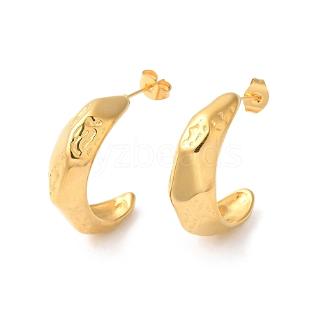 Ion Plating(IP) 304 Stainless Steel Arch Stud Earrings EJEW-K244-45G-1