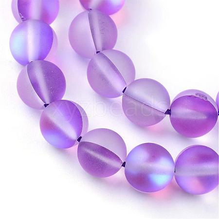 Synthetic Moonstone Beads Strands G-R375-6mm-A09-1