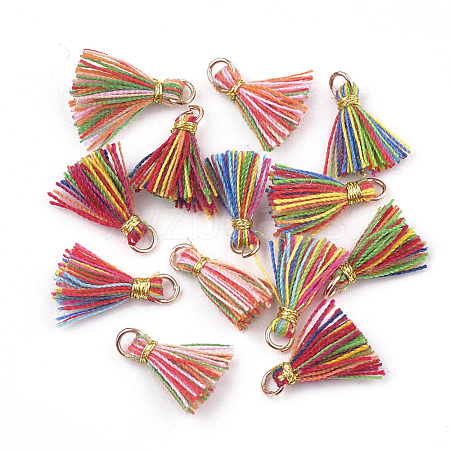 Polycotton(Polyester Cotton) Tassel Pendant Decorations X-FIND-S281-01-1