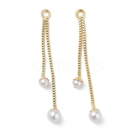 Brass ABS Plastic Pearl Pendants KK-U045-03G-1