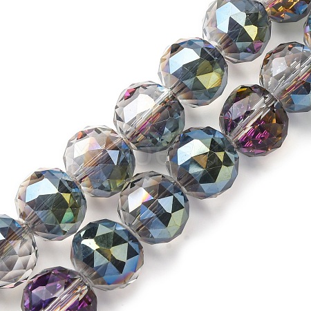 Transparent Electroplate Glass Beads Strands EGLA-N002-34F-F05-1
